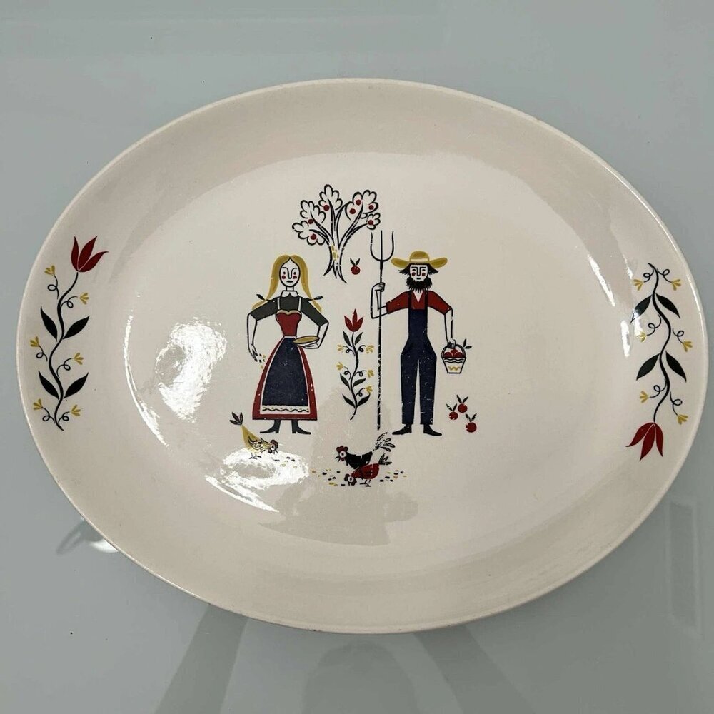 1951 Vintage Homer Laughlin Rhythm American Provincial Oval Platter Replacement - Picture 1 of 4